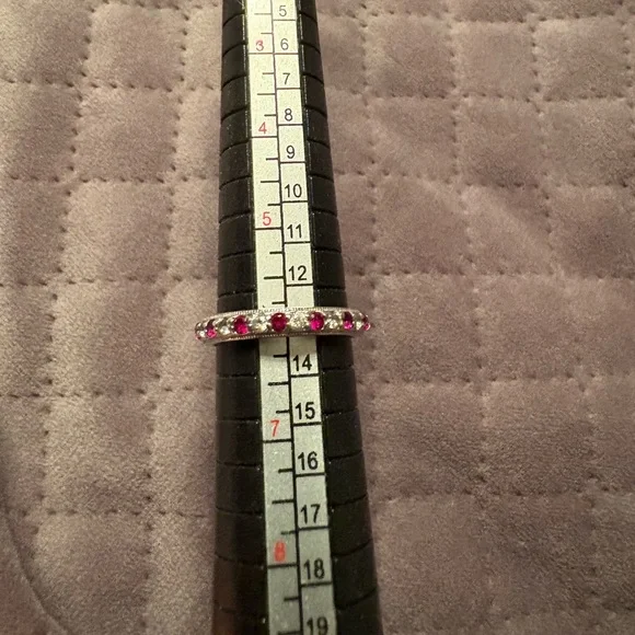 Tacori IV Ruby Eternity Band Ring Epiphany Size 6 simulated Diamonique QVC CZ - Picture 5 of 5